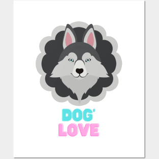 Love dogs my family Posters and Art